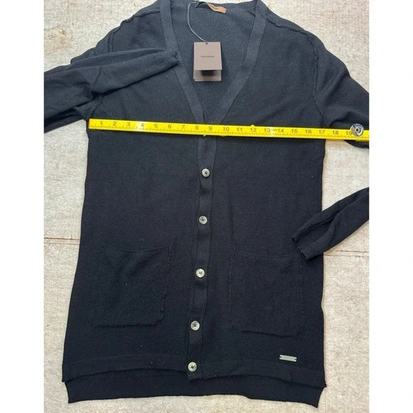 Takeshy Kurosawa Cardigan Men's XXL Black Merino Cashmere Blend NWT Italian Lux